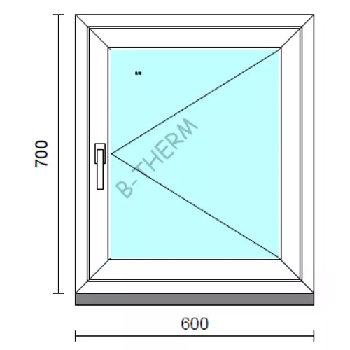 Nyíló ablak.   60x 70 cm (Rendelhető méretek: szélesség 55- 64 cm, magasság 65- 74 cm.)  New Balance 85 profilból