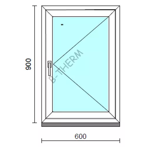 Nyíló ablak.   60x 90 cm (Rendelhető méretek: szélesség 55- 64 cm, magasság 85- 94 cm.) Deluxe A85 profilból