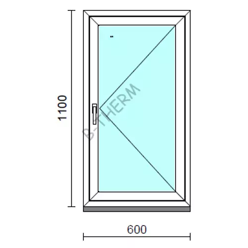 Nyíló ablak.   60x110 cm (Rendelhető méretek: szélesség 55- 64 cm, magasság 105-114 cm.)  New Balance 85 profilból