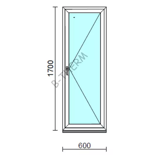 Nyíló ablak.   60x170 cm (Rendelhető méretek: szélesség 55- 64 cm, magasság 165-174 cm.) Deluxe A85 profilból