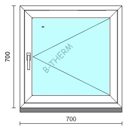 Nyíló ablak.   70x 70 cm (Rendelhető méretek: szélesség 65- 74 cm, magasság 65- 74 cm.)  New Balance 85 profilból