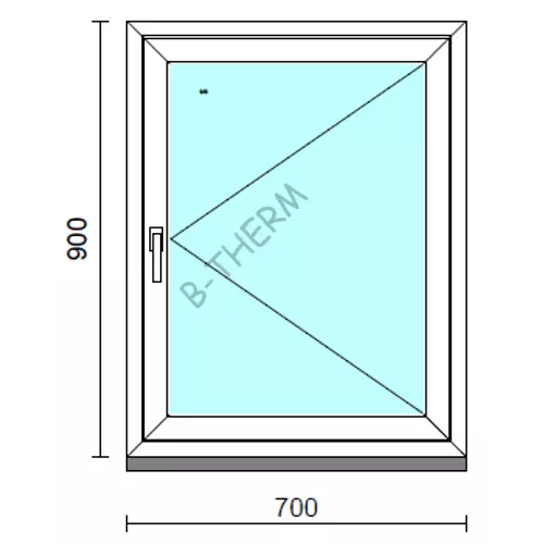 Nyíló ablak.   70x 90 cm (Rendelhető méretek: szélesség 65- 74 cm, magasság 85- 94 cm.)  New Balance 85 profilból