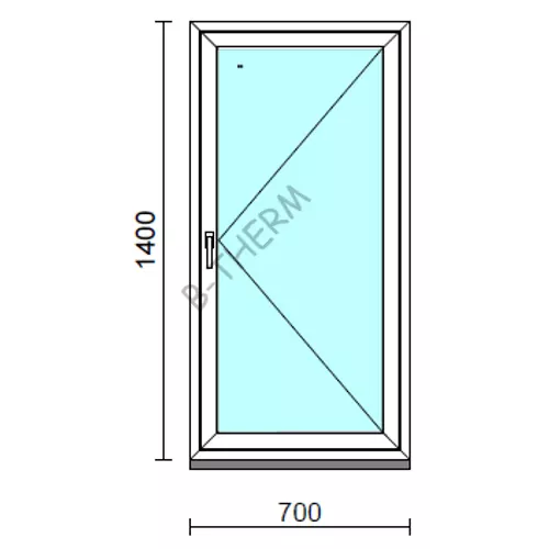 Nyíló ablak.   70x140 cm (Rendelhető méretek: szélesség 65- 74 cm, magasság 135-144 cm.) Deluxe A85 profilból