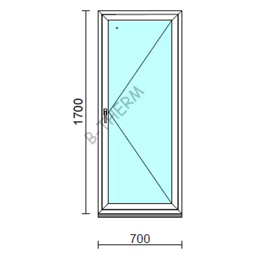 Nyíló ablak.   70x170 cm (Rendelhető méretek: szélesség 65- 74 cm, magasság 165-174 cm.) Deluxe A85 profilból