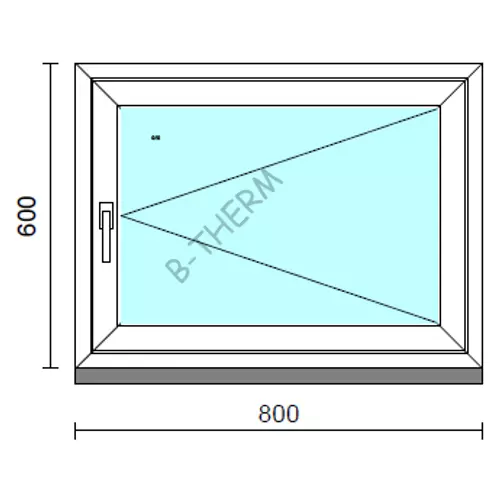 Nyíló ablak.   80x 60 cm (Rendelhető méretek: szélesség 75- 84 cm, magasság 55- 64 cm.) Deluxe A85 profilból
