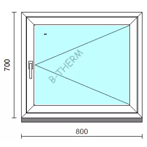 Nyíló ablak.   80x 70 cm (Rendelhető méretek: szélesség 75- 84 cm, magasság 65- 74 cm.)  New Balance 85 profilból
