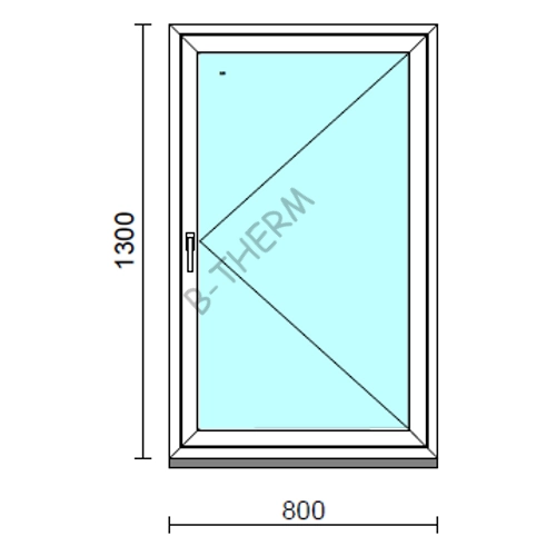 Nyíló ablak.   80x130 cm (Rendelhető méretek: szélesség 75- 84 cm, magasság 125-134 cm.)  New Balance 85 profilból