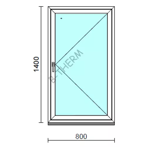 Nyíló ablak.   80x140 cm (Rendelhető méretek: szélesség 75- 84 cm, magasság 135-144 cm.)  New Balance 85 profilból