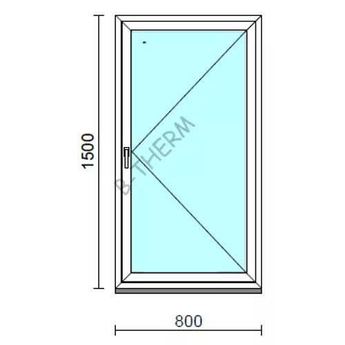 Nyíló ablak.   80x150 cm (Rendelhető méretek: szélesség 75- 84 cm, magasság 145-154 cm.)  New Balance 85 profilból