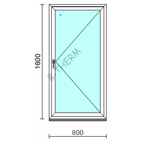 Nyíló ablak.   80x160 cm (Rendelhető méretek: szélesség 75- 84 cm, magasság 155-164 cm.) Deluxe A85 profilból