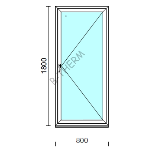 Nyíló ablak.   80x180 cm (Rendelhető méretek: szélesség 75- 84 cm, magasság 175-180 cm.)  New Balance 85 profilból