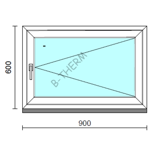 Nyíló ablak.   90x 60 cm (Rendelhető méretek: szélesség 85- 90 cm, magasság 55- 64 cm.) Deluxe A85 profilból