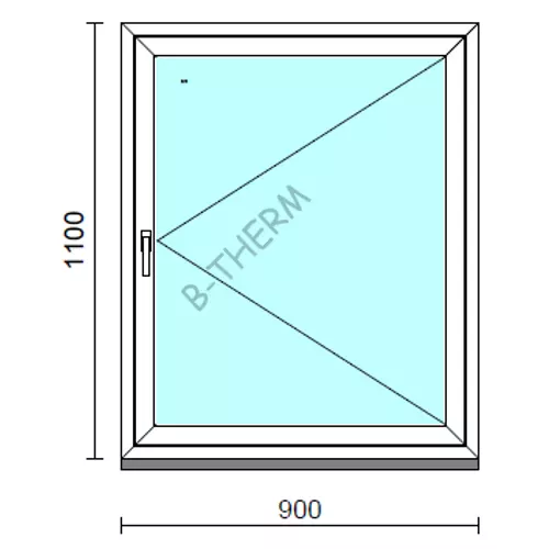 Nyíló ablak.   90x110 cm (Rendelhető méretek: szélesség 85- 94 cm, magasság 105-114 cm.) Deluxe A85 profilból