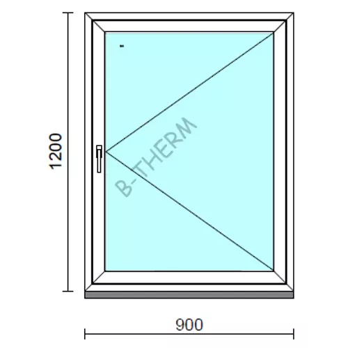 Nyíló ablak.   90x120 cm (Rendelhető méretek: szélesség 85- 94 cm, magasság 115-124 cm.) Deluxe A85 profilból