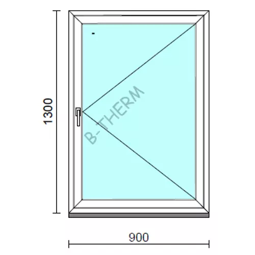 Nyíló ablak.   90x130 cm (Rendelhető méretek: szélesség 85- 94 cm, magasság 125-134 cm.) Deluxe A85 profilból