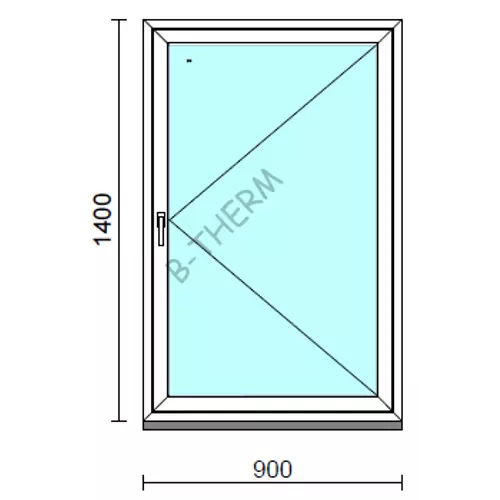 Nyíló ablak.   90x140 cm (Rendelhető méretek: szélesség 85- 94 cm, magasság 135-144 cm.) Deluxe A85 profilból
