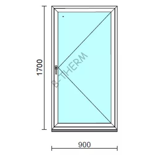 Nyíló ablak.   90x170 cm (Rendelhető méretek: szélesség 85- 94 cm, magasság 165-174 cm.) Deluxe A85 profilból