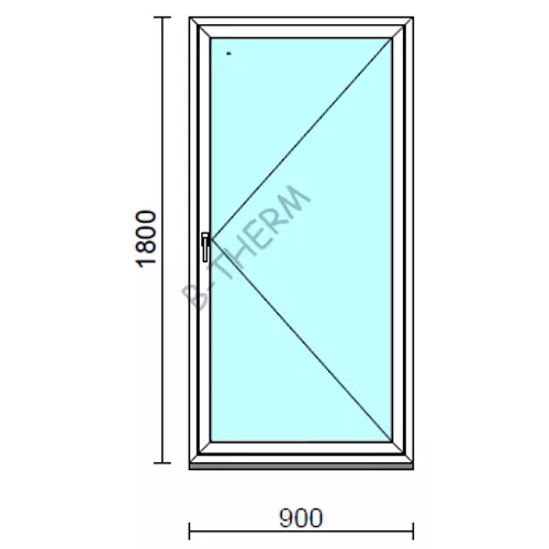 Nyíló ablak.   90x180 cm (Rendelhető méretek: szélesség 85- 94 cm, magasság 175-180 cm.) Deluxe A85 profilból