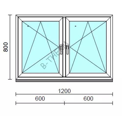 TO Bny-Bny ablak.  120x 80 cm (Rendelhető méretek: szélesség 120-124 cm, magasság 80-84 cm.) Deluxe A85 profilból