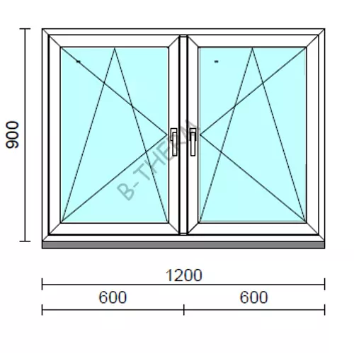 TO Bny-Bny ablak.  120x 90 cm (Rendelhető méretek: szélesség 120-124 cm, magasság 85-94 cm.)  New Balance 85 profilból