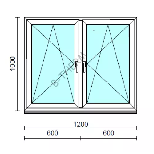TO Bny-Bny ablak.  120x100 cm (Rendelhető méretek: szélesség 120-124 cm, magasság 95-104 cm.)  New Balance 85 profilból