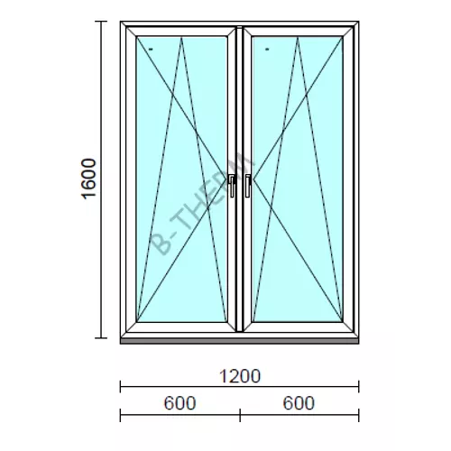 TO Bny-Bny ablak.  120x160 cm (Rendelhető méretek: szélesség 120-124 cm, magasság 155-164 cm.)   Green 76 profilból