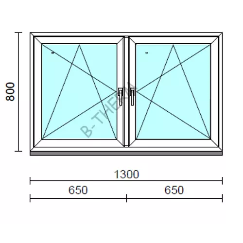 TO Bny-Bny ablak.  130x 80 cm (Rendelhető méretek: szélesség 125-134 cm, magasság 80-84 cm.)   Green 76 profilból