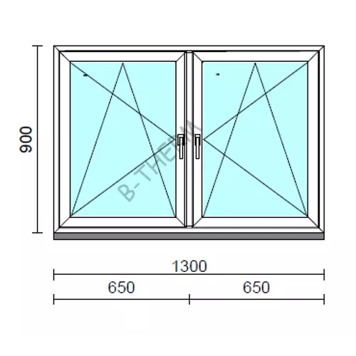 TO Bny-Bny ablak.  130x 90 cm (Rendelhető méretek: szélesség 125-134 cm, magasság 85-94 cm.) Deluxe A85 profilból