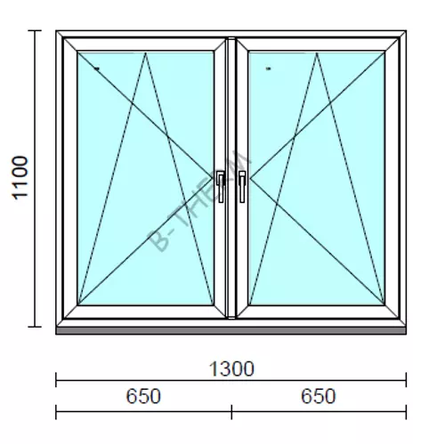 TO Bny-Bny ablak.  130x110 cm (Rendelhető méretek: szélesség 125-134 cm, magasság 105-114 cm.)  New Balance 85 profilból
