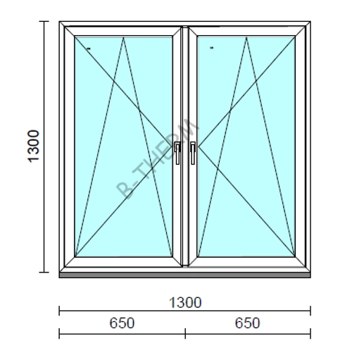 TO Bny-Bny ablak.  130x130 cm (Rendelhető méretek: szélesség 125-134 cm, magasság 125-134 cm.)  New Balance 85 profilból
