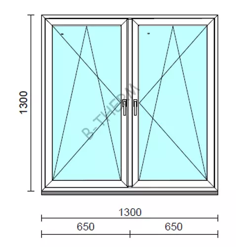 TO Bny-Bny ablak.  130x130 cm (Rendelhető méretek: szélesség 125-134 cm, magasság 125-134 cm.) Deluxe A85 profilból