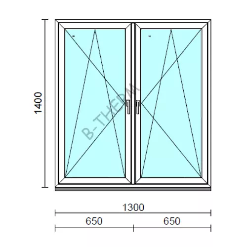 TO Bny-Bny ablak.  130x140 cm (Rendelhető méretek: szélesség 125-134 cm, magasság 135-144 cm.) Deluxe A85 profilból