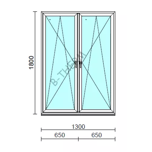 TO Bny-Bny ablak.  130x180 cm (Rendelhető méretek: szélesség 125-134 cm, magasság 175-184 cm.)   Green 76 profilból