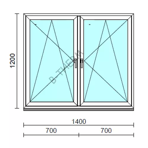 TO Bny-Bny ablak.  140x120 cm (Rendelhető méretek: szélesség 135-144 cm, magasság 115-124 cm.) Deluxe A85 profilból