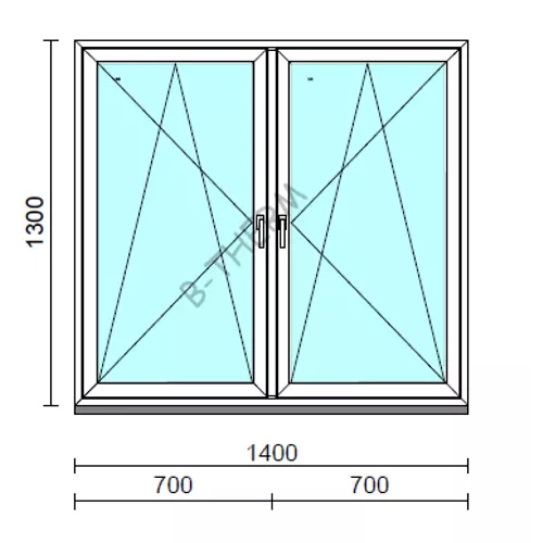 TO Bny-Bny ablak.  140x130 cm (Rendelhető méretek: szélesség 135-144 cm, magasság 125-134 cm.)  New Balance 85 profilból