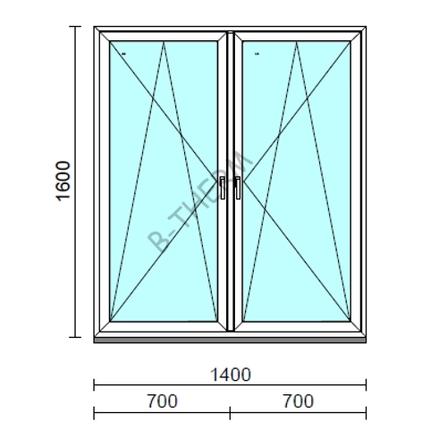 TO Bny-Bny ablak.  140x160 cm (Rendelhető méretek: szélesség 135-144 cm, magasság 155-164 cm.) Deluxe A85 profilból