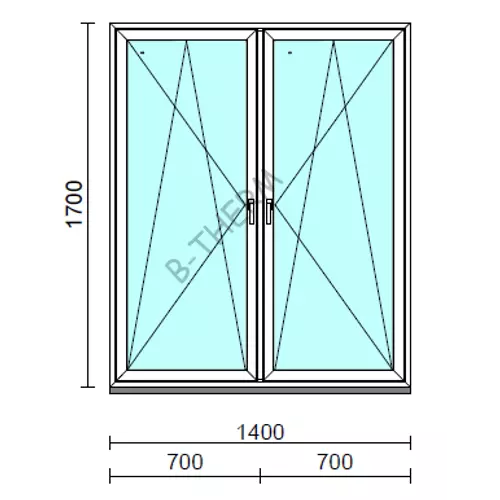 TO Bny-Bny ablak.  140x170 cm (Rendelhető méretek: szélesség 135-144 cm, magasság 165-174 cm.) Deluxe A85 profilból