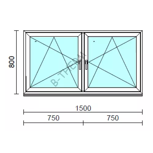 TO Bny-Bny ablak.  150x 80 cm (Rendelhető méretek: szélesség 145-154 cm, magasság 80-84 cm.)  New Balance 85 profilból