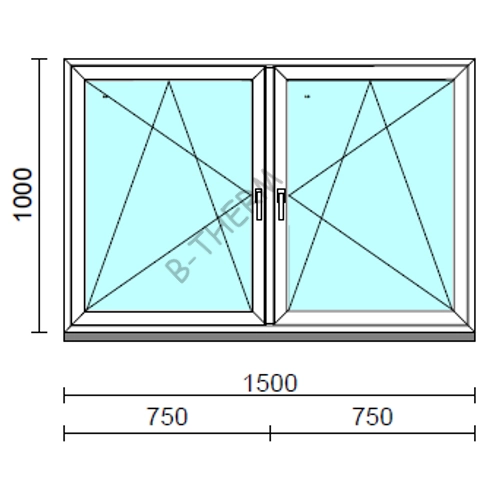 TO Bny-Bny ablak.  150x100 cm (Rendelhető méretek: szélesség 145-154 cm, magasság 95-104 cm.)  New Balance 85 profilból