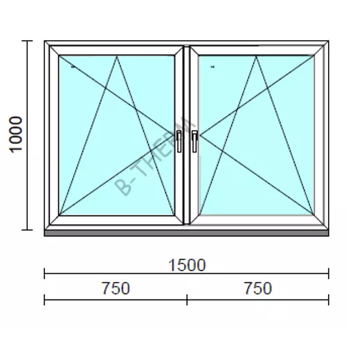 TO Bny-Bny ablak.  150x100 cm (Rendelhető méretek: szélesség 145-154 cm, magasság 95-104 cm.)   Green 76 profilból