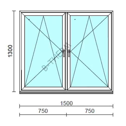 TO Bny-Bny ablak.  150x130 cm (Rendelhető méretek: szélesség 145-154 cm, magasság 125-134 cm.)  New Balance 85 profilból