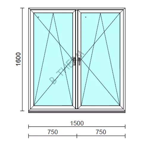 TO Bny-Bny ablak.  150x160 cm (Rendelhető méretek: szélesség 145-154 cm, magasság 155-164 cm.)   Green 76 profilból