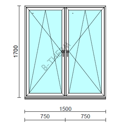 TO Bny-Bny ablak.  150x170 cm (Rendelhető méretek: szélesség 145-154 cm, magasság 165-174 cm.)  New Balance 85 profilból