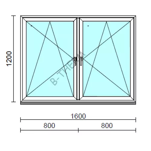 TO Bny-Bny ablak.  160x120 cm (Rendelhető méretek: szélesség 155-164 cm, magasság 115-124 cm.) Deluxe A85 profilból