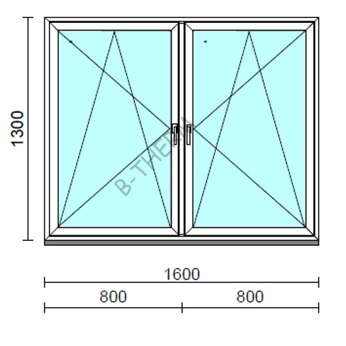 TO Bny-Bny ablak.  160x130 cm (Rendelhető méretek: szélesség 155-164 cm, magasság 125-134 cm.)   Green 76 profilból