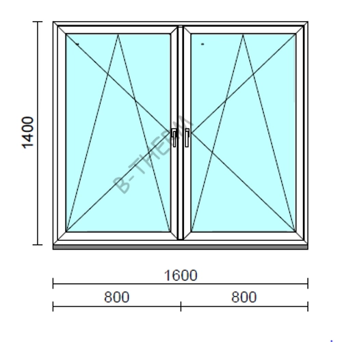 TO Bny-Bny ablak.  160x140 cm (Rendelhető méretek: szélesség 155-164 cm, magasság 135-144 cm.)   Green 76 profilból