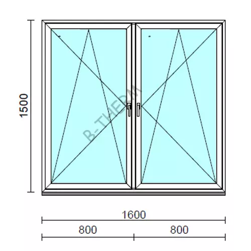 TO Bny-Bny ablak.  160x150 cm (Rendelhető méretek: szélesség 155-164 cm, magasság 145-154 cm.)  New Balance 85 profilból