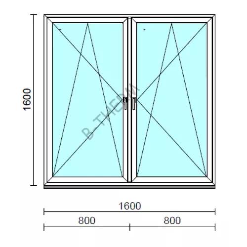 TO Bny-Bny ablak.  160x160 cm (Rendelhető méretek: szélesség 155-164 cm, magasság 155-164 cm.) Deluxe A85 profilból