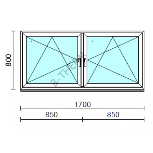 TO Bny-Bny ablak.  170x 80 cm (Rendelhető méretek: szélesség 165-174 cm, magasság 80-84 cm.) Deluxe A85 profilból