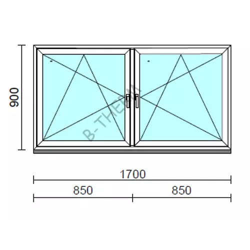 TO Bny-Bny ablak.  170x 90 cm (Rendelhető méretek: szélesség 165-174 cm, magasság 85-94 cm.)   Green 76 profilból